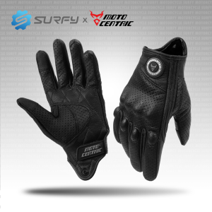 MotoCentric 100% Leather Riding Gloves Air Gloves Full Finger Screen Touchable Breathable Vintage Design
