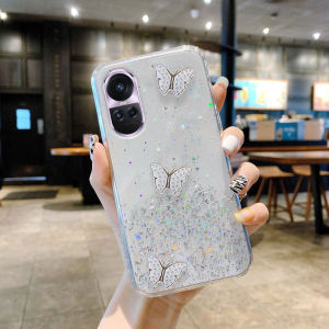 Phone Casing OPPO Reno13 F Reno11 F 11 Pro Reno10 Pro Pro+ 5G Reno 2F New Romantic Starry Sky with Beautiful Butterfly Trinkets Transparent Soft Rubber case OPPO Reno10 pro+ 5G Reno 10 Reno 10Pro 5G Clear Phone case Cover