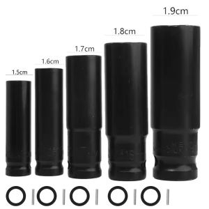 15-19mm Extended Deep Socket Set Heavy Duty Carbon Steel Hex Spanner Socket Drive Impact Spanner Socket Car Repair Hand Tool