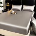 Dansunreve 4in1 Ice Silk Bedsheet Set Cool Fittedsheet + Pillowcase + Bolster Case Plain Single Queen King Bed Sheet Sets. 