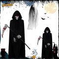 XFZHG Black Halloween Grim Reaper Costume With Glove Anti-slip Cloak ...