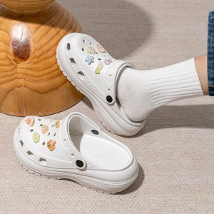 [Free Shipping] Thick-Soled Perforated Shoes 2026 New Model Height-Increasing Cloud EVA Anti-Slip Anti-Odor Puff Half-Slippers For Women Suitable For Summer Outdoor Wear