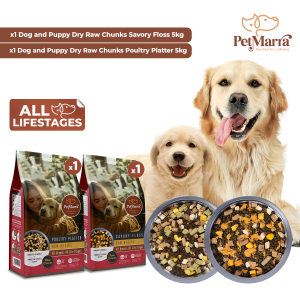 PetMarra Raw Chunks Recipe Adult Dog and Puppy Dry Food Poultry Platter Savory Floss 5kg All Flavors - PetMate