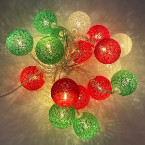 20 LEDs Cotton Ball Globe String Fairy Lights Bedroom Wedding Xmas Party Decor Hari Raya  [CHRISTMAS GIFT]