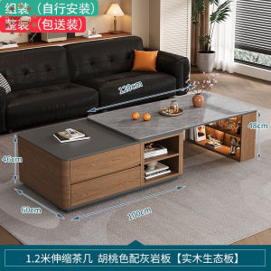 escopic coffee table living room new home small-sized high-end solid wood table rock board tea table