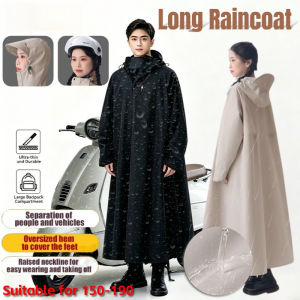 Long Motorcycle Raincoat Thickened Waterproof Integrated Rain Poncho Breathable Hooded Raincoat