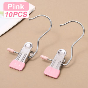 10Pcs/Set Laundry Hooks Clothespins Clothes Pegs Pants Hanger Traceless Hanging Clips Socks Clothes Pegs Closet Organizer
