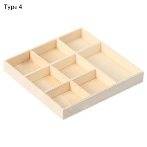 GOUPO Gift Divided Drawer Plant Pot Stand Bonsai Holder Flowerpot Wood Tray Desktop Organizer Storage Wooden Box