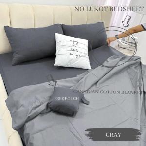 3 in 1 Plain Bedsheet No Lukot No Gusot Bedsheet Queen Size Bed Sheet Cover With Garter