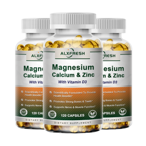 Alxfresh 3X Calcium Magnesium Zinc Vitamin D3 for Promotes Bone&Muscle&Nervous System Health Cell Growth Increase Immunity Diet