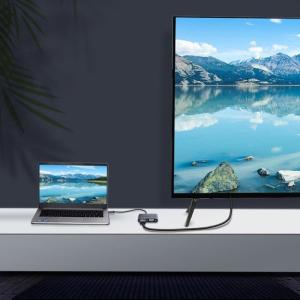 4K Mini DisplayPort To Hdmis VGA Converters Aluminum Builts Adapter For Laptop Monitor Projectors For Home Theater Office