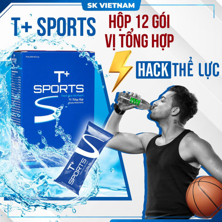 T+Sports thực phẩm bổ sung năng lượng bù nước bù điện giải bồi bổ cơ thể Hộp mềm 12 gói