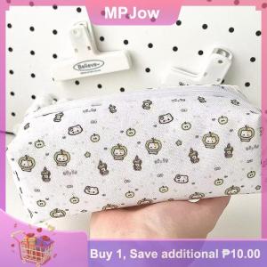 【MPJow】 Cartoon Cat Green Apple Print Storage Pencil Bag Multifunctional Large Capacity Stationery Bag School Supplies Gifts
