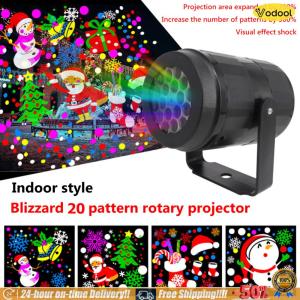 [Vodool]LED Christmas Pattern Projector Lamp Waterproof 360 Rotatable Xmas Patterns  Light Holiday Party Decor Xmas Projection Light Decorative Lighting