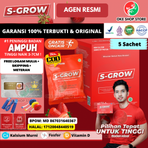 Susu Peninggi Badan S GROW Vitamin Herbal Kalsium Penambah Tinggi Badan Remaja Dewasa Paket E1