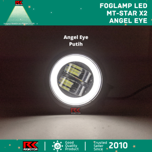Foglamp LED Lampu Tembak X2 Bulat 20 Watt Angel Eye Mobil Motor