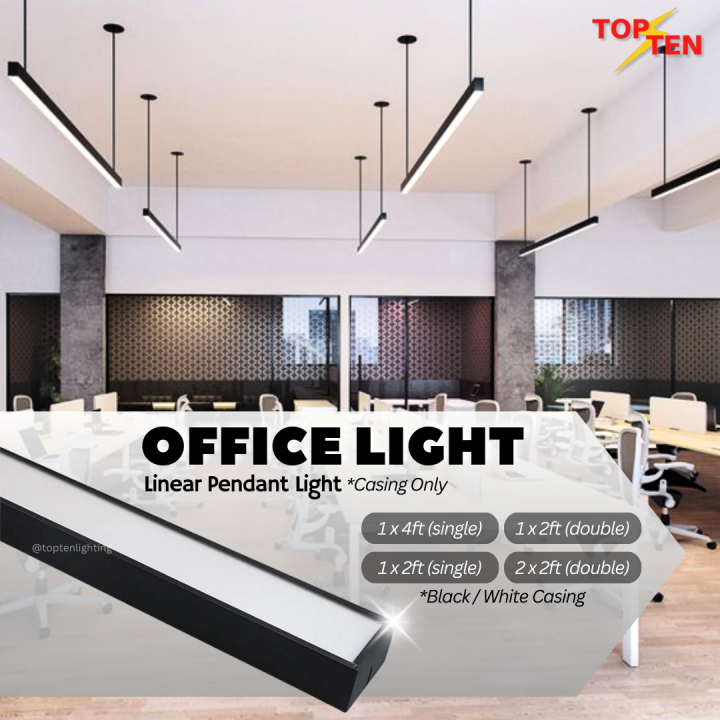 Led T8 Gantung Kali Mantang Casing Linear Office Light Indoor