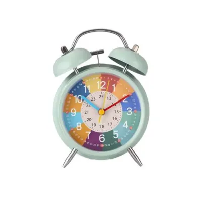 MAOMEI Tắt tiếng Đồng hồ báo thức giáo dục cho học sinh Giáo Dục Sớm Số hoạt hình Đồng hồ để bàn Sáng Tạo Kim loại Đồng hồ báo thức để bàn Phòng ngủ trẻ em