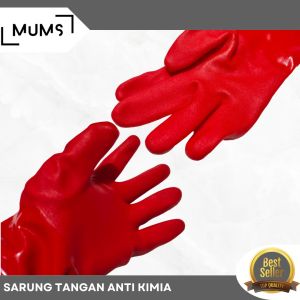 CSA Sarung Tangan PVC Merah Kimia 14 Red PVC Gloves Chemical Karet 30 CM