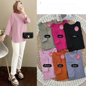Baju Atasan Wanita Kekinian Nina Blus Kaos Katun Combed 24s S M L XL XXL 3XL Blouse Remaja Oversize
