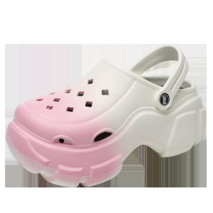 [Free Shipping] Gradient Color Thick-Soled Clogs For Women New Fashion Outdoor Height-Increasing Non-Slip Beach Half-Slipper Sandals