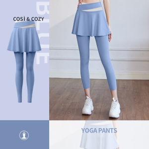 COSI COZY Legging Celana Rok Olahraga Wanita Skirt High Waist Sport Yoga Dwi Lapisan 2 in 1 Gym Tennis Running Sport