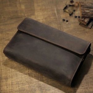 Handbag clutch pria kulit crazy horse simple