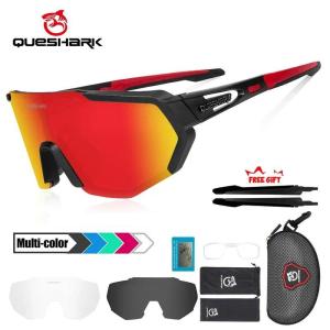 QUESHARK Phụ nữ Nam giới Bộ 3 thấu kính phân cực Kính râm đi xe đạp Thể thao MTB Kính mắt đi xe đạp Đi xe đạp đường bộ Kính bảo hộ QE42