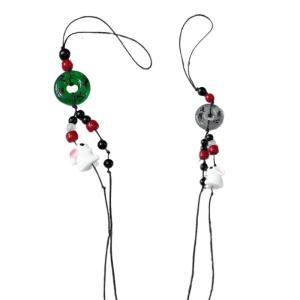 Resin Rabbit Charm with Rope for Phone Key Rabbit Pendant Phone Charm Buckle Key Ornament for Fashion Individuals