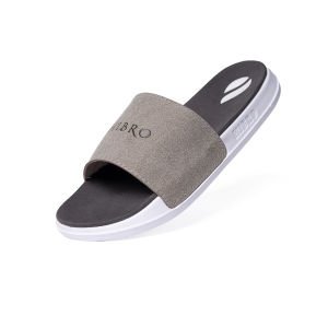 Hibro Achromatic - Sandal Slide Soft Suede Casual Slop Pria wanita - Brown Black White
