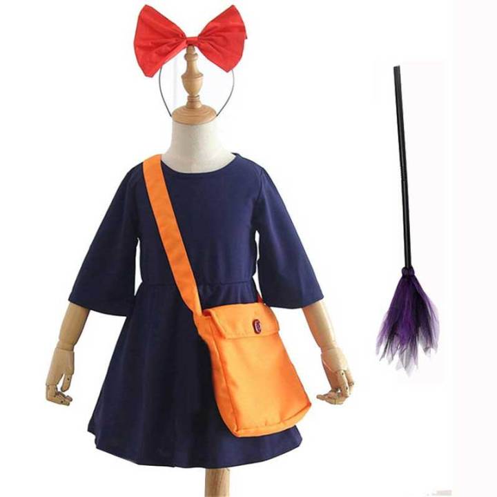 Girls Kiki's Delivery Service Halloween Cosplay Costume Witch Dress ...