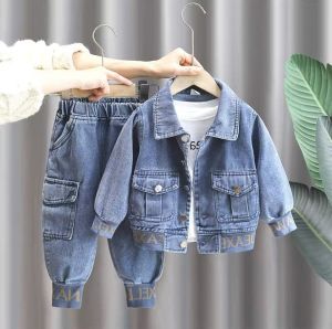 sét bộ quần áo jean bò cho bé trai và bé gái 14-45kg chất co giãn hàng cao cấp phong cách Hàn Quốc