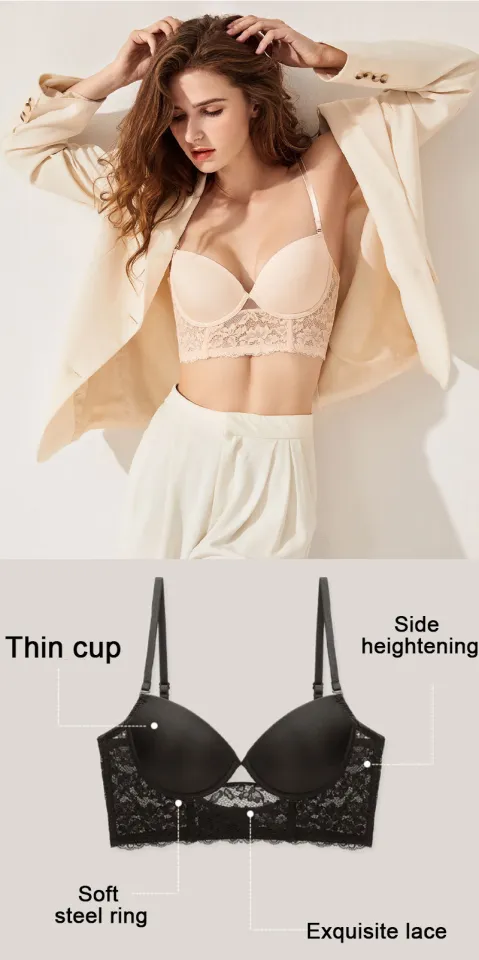 SHAN Backless Bra Invisible Bralette Lace Wedding Bras Low Back Underwear  Push Up Brassiere Women Seamless Lingerie Sexy Corset BH