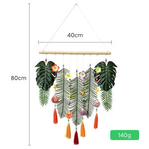 Forest Leaf Macrame Wall Tapestry Bohemian Cotton Rope Wall Decor for Bedroom Kids Room Living Room