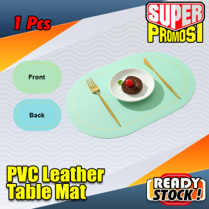 Anti-Slip PVC Leather Placemat Table Mat Waterproof Heat-resistant Leather Coaster Alas Meja PU