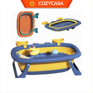 【COZYCASA】Foldable Baby Bathtub /Collapsible Anti-Slip Children Bathtub/Adjustable Bathtub