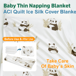 Summer Thin Air Conditioning Ice Silk Blanket for Babies  Newborns  Infants  Family Users  Boys and Girls  Soft and Fluffy  Natural Pure Cotton
