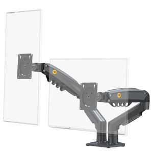 ✅【SG】NORTH BAYOU F160 Dual Monitor Arm | 17-27 Inch Full Motion Gas Spring Desk Mount | VESA Double Monitor Stand Bracket | Adjustable 360° Dual Screen Holder | Laptop Tray Option for Office Gaming Computer Desk Setup