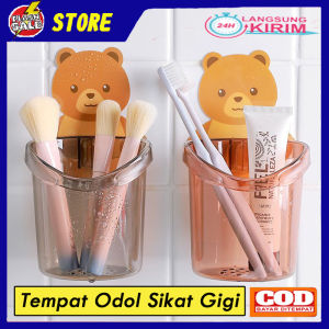 [Flashsale] Gantungan Tempel Tempat Sikat Gigi dan Odol Motif Beruang Rak Sikat Gigi Dispenser Sikat Gigi Odol