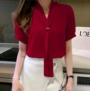 Blouse Alma Atasan wanita terbaru/Atasan wanita materilal syakila premium/Blouse remaja variasi tali leher cantik lengan pendek terbaru & termurah