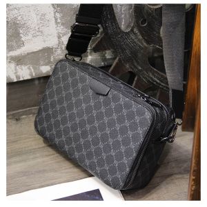 Mens Sling Bag Crossbody Small Bag Waterproof PU Leather Shoulder Bag for Shopping Casual Office Dating Outings