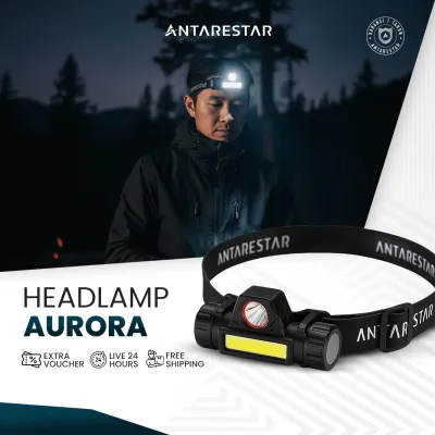 ANTARESTAR Official - Senter Kepala Mini Head Lamp Led COB Lampu Kepala Super Terang Rechargeable Plus Magnet Lamp Camping Hutan Travel Gua Lampu Praktis