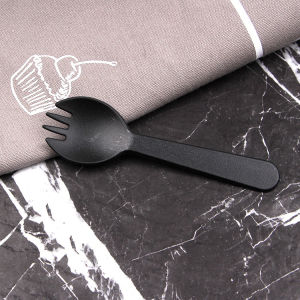 Disposable Fork Spoon 100pcs Disposable Fork Spoon Plastic Spork Spoon Cake Spoon Fruit Fork Dessert Spoon Disposable Food Grade PP Plastic Cutlery Set Custom Fork Spoon Knife Parties Outdoor Use Restaurants