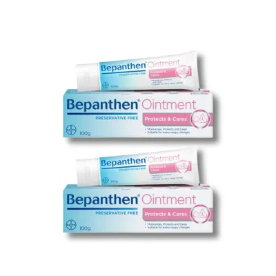 【1 แถม 1】BEPANTHEN OINTMENT บีแพนเธน ออยเมนท์ บำรุง ปกป้อง ดูแลผิวใต้ผ้าอ้อม / 100 กรัม.ครีมทากันผื่นแพ้สำหรับทารก ป้องกันและดูแลผิวก้นแดงระคายเคืองจากผ้าอ้อม 100ก. สูตรอ่อนโยนสูง ไร้สารกันเสีย บำรุงและฟื้นฟูผิวบอบบางของเด็กเล็กโดยเฉพาะ