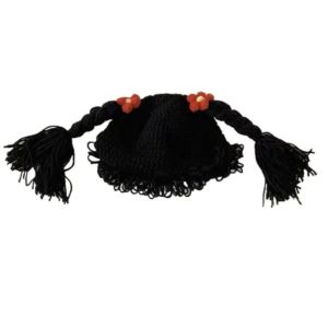 DRESSPLUS Thoáng khí Mũ tóc giả bện cho bé Chống gió Đàn hồi Mũ Đội Đầu trẻ sơ sinh Mềm Phong cách Hàn Quốc Mũ len cho bé Mùa đông