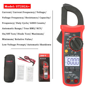 【Philippines Spot】 UNI-T Original UT201+ UT202A+ UT204+ Digital clamp meter automatic range true RMS high precision multimeter 6000 Counts