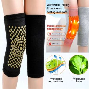 1Pair Self Heating Knee Pads Relieve Pain Improve Blood Circulation Breathable Warm Wormwood Knee Pad