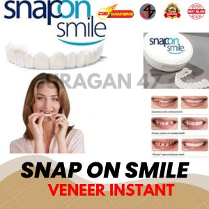 Juragan 47 - Snap On Smile Veneer Instan Gigi Palsu Tiruan Kesehatan Mulut Mouth Ok - Gigi Palsu Tiruan - Authentic Gigi Palsu 1 Set Atas Bawah