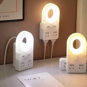 Intelligent Voice-Controlled Night Light Socket Adapter USB Plug-in dormitory eye protection lamp LED Light Wiring Board Row