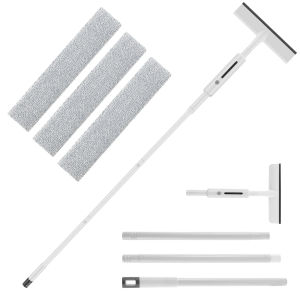 2 in 1 Extended Window Cleaning Kit Spray Double Sided Glass Squeegee Cleaner Duster Mop Window Professional Cleaning Tools